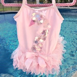 Pink Swan baby girl bathing suit 18m